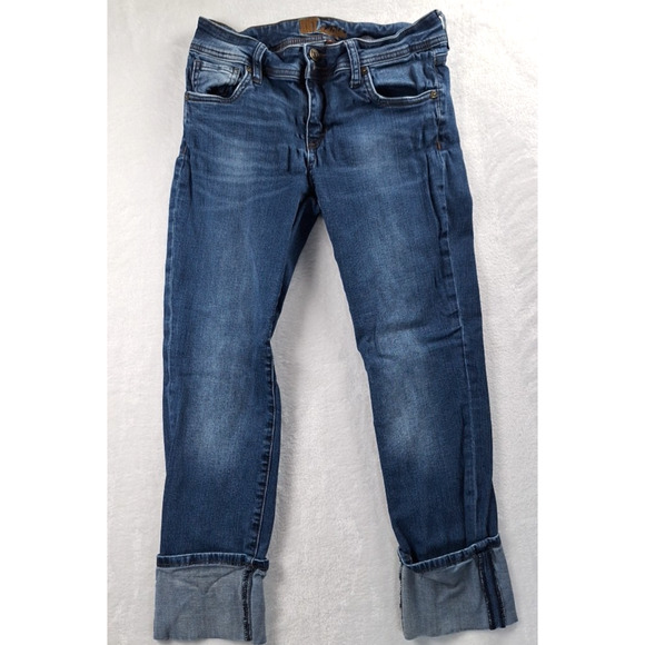 KUT from the Kloth Cropped Ankle Jeans Dark Wash Mid Rise Ladies Size 4 Stretch - Picture 1 of 11